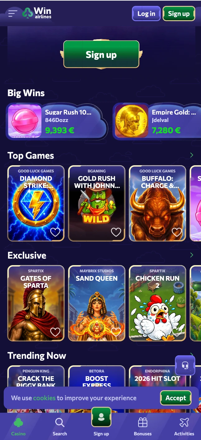 WinAirlines casino app